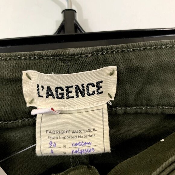 NWT L’agence Skinny High Rise Margot in Army Green Raw Hem Size 25 - Picture 4 of 8